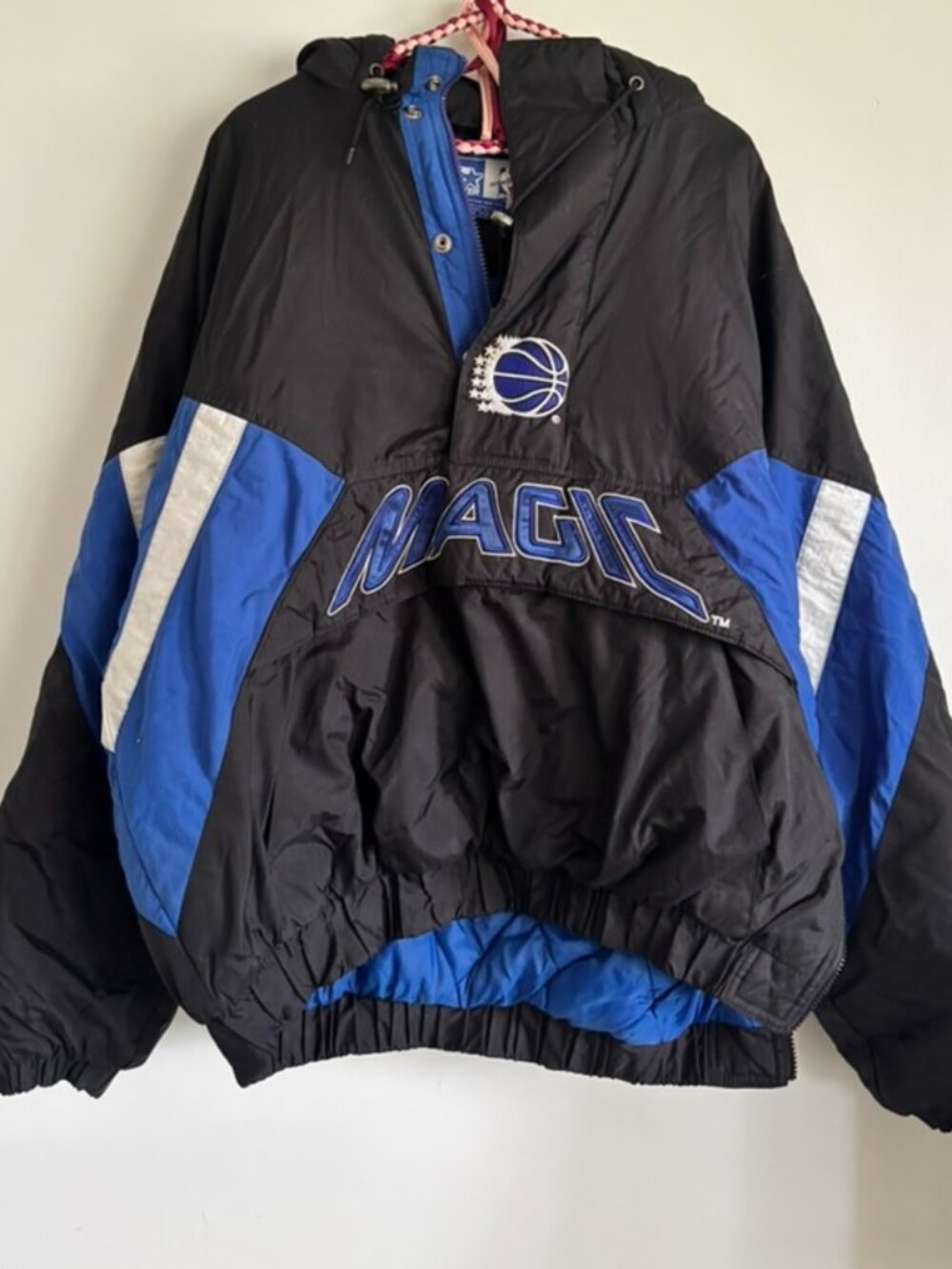Vintage 90s Starter Orlando Magic Jacket Large Quarter Zip RARE MENS PUFFER NBA